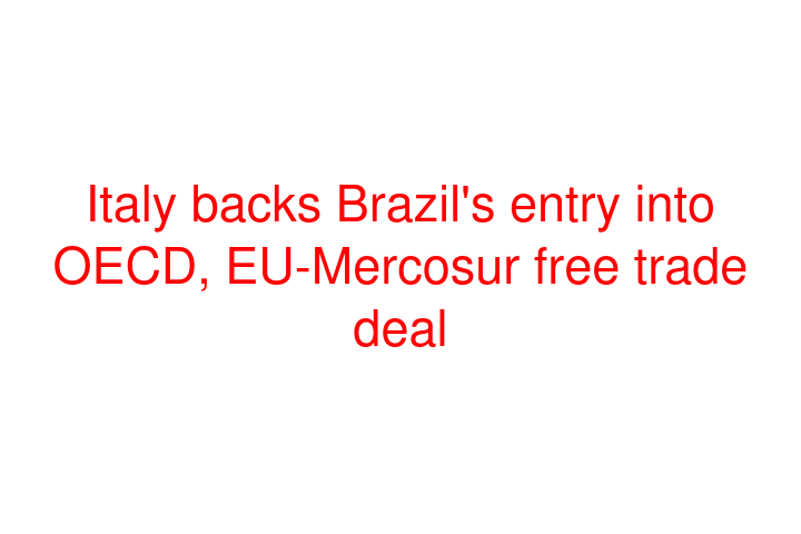 Italy backs Brazil's entry into OECD, EU-Mercosur free trade deal
