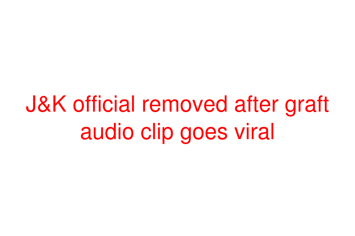 J&K official removed after graft audio clip goes viral