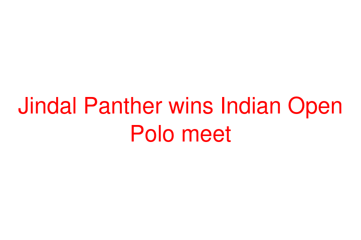 Jindal Panther wins Indian Open Polo meet