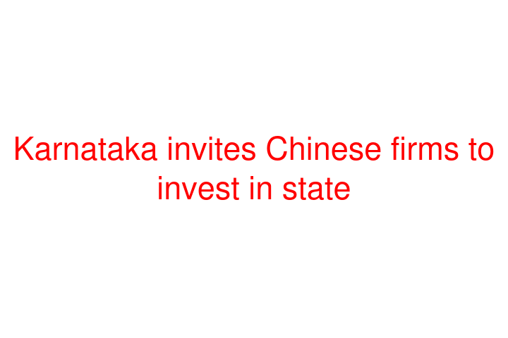 Karnataka invites Chinese firms to invest in state