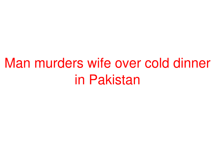 Man murders wife over cold dinner in Pakistan
