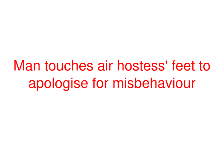 Man touches air hostess' feet to apologise for misbehaviour