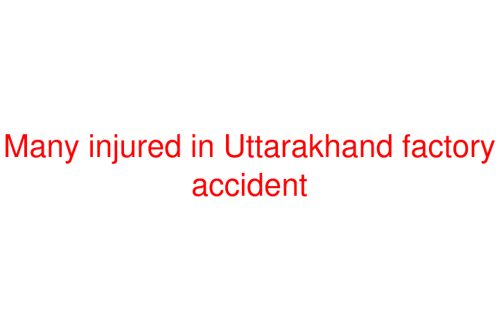 Many injured in Uttarakhand factory accident