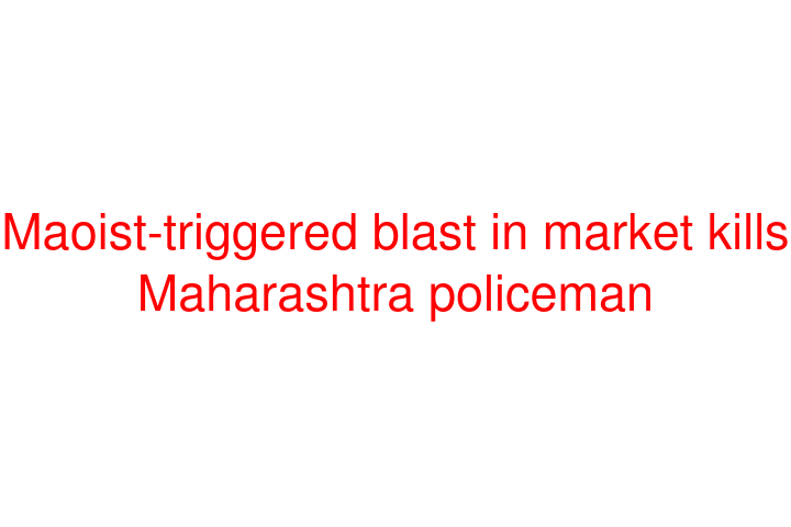 Maoist-triggered blast in market kills Maharashtra policeman