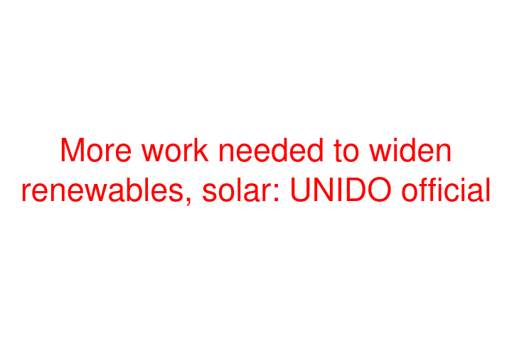 More work needed to widen renewables, solar: UNIDO official