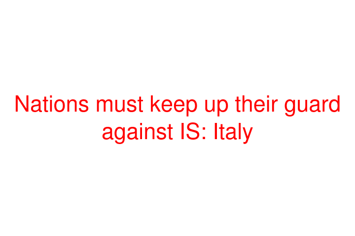 Nations must keep up their guard against IS: Italy