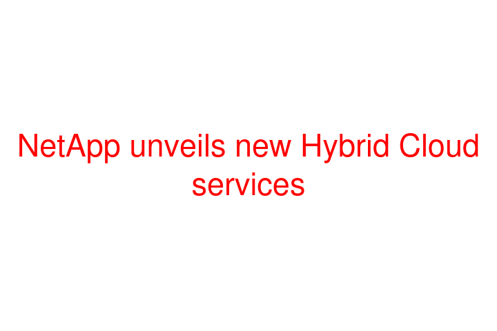 NetApp unveils new Hybrid Cloud services