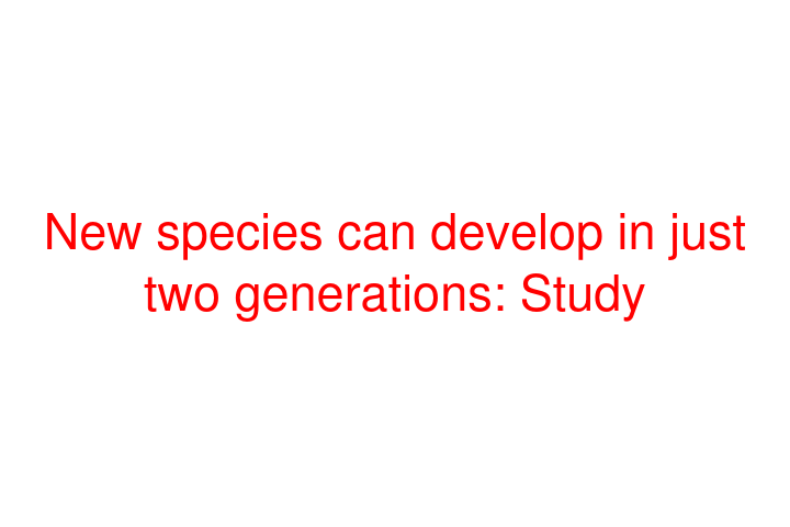 New species can develop in just two generations: Study