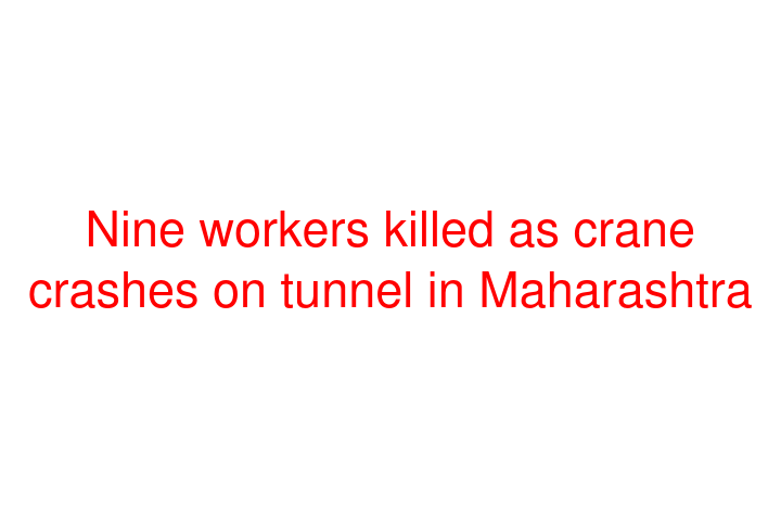 Nine workers killed as crane crashes on tunnel in Maharashtra