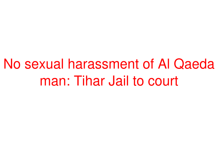 No sexual harassment of Al Qaeda man: Tihar Jail to court