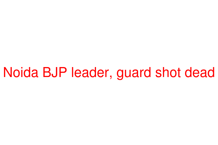 Noida BJP leader, guard shot dead