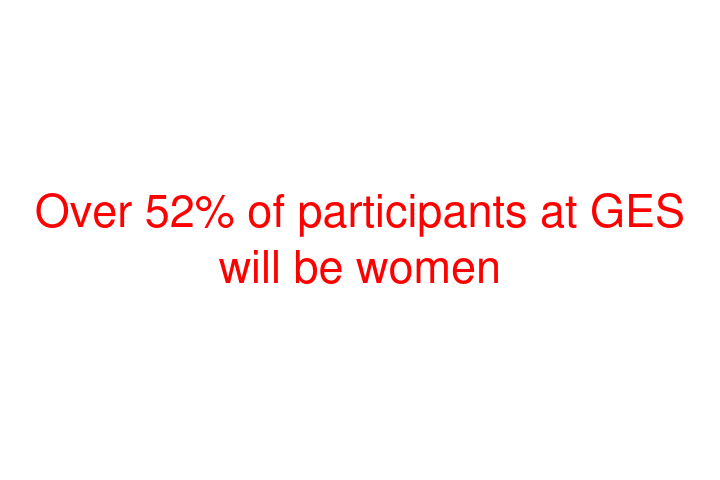 Over 52% of participants at GES will be women