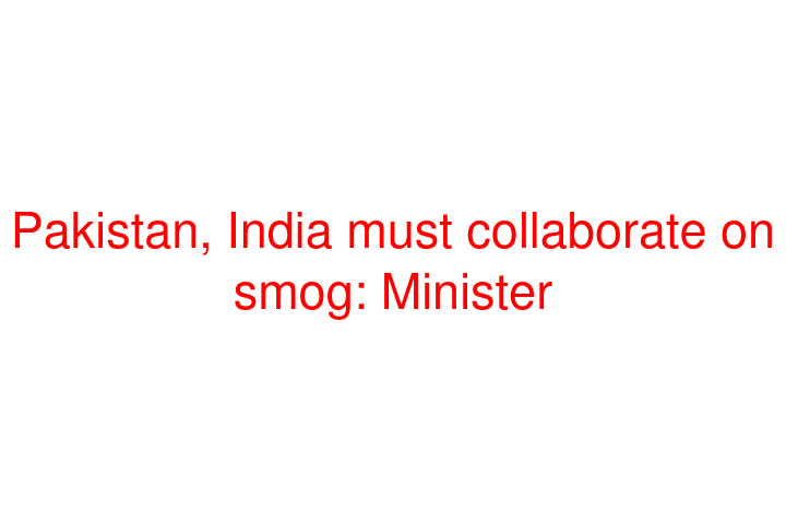 Pakistan, India must collaborate on smog: Minister