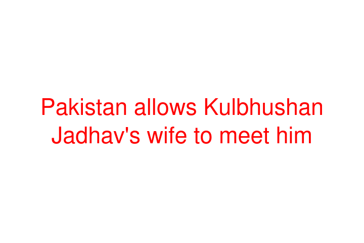 Pakistan allows Kulbhushan Jadhav's wife to meet him