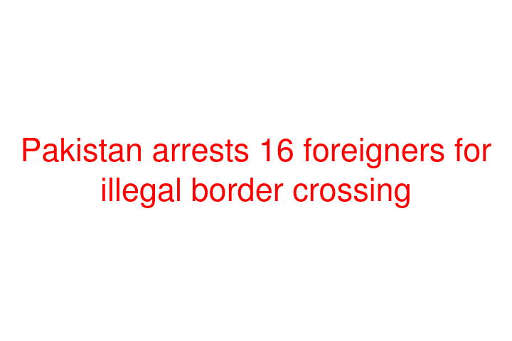 Pakistan arrests 16 foreigners for illegal border crossing