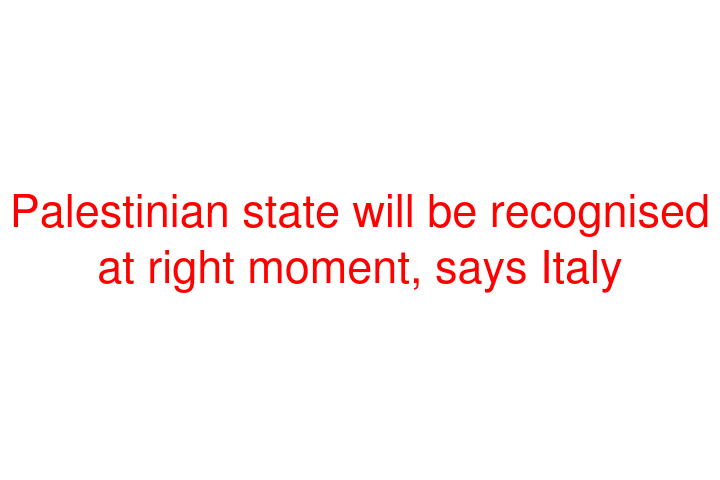 Palestinian state will be recognised at right moment, says Italy