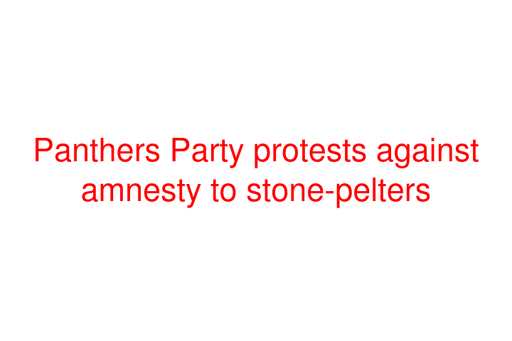 Panthers Party protests against amnesty to stone-pelters