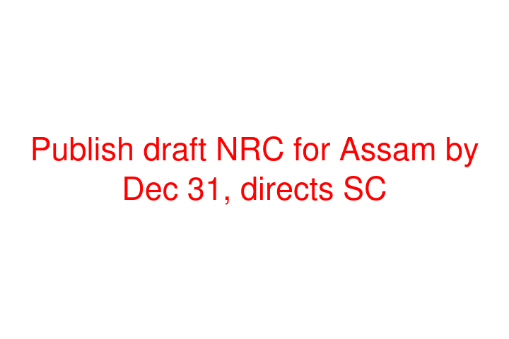 Publish draft NRC for Assam by Dec 31, directs SC