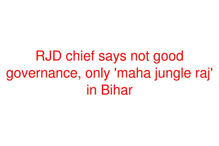 RJD chief says not good governance, only 'maha jungle raj' in Bihar