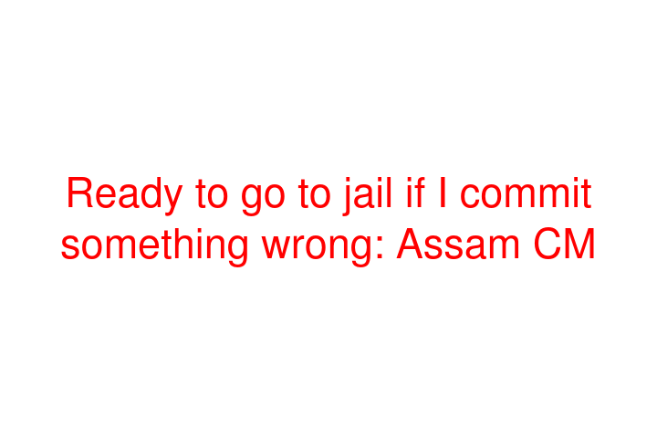 Ready to go to jail if I commit something wrong: Assam CM