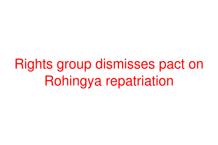 Rights group dismisses pact on Rohingya repatriation