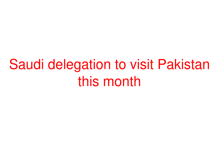 Saudi delegation to visit Pakistan this month
