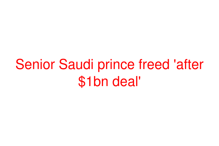 Senior Saudi prince freed 'after $1bn deal'