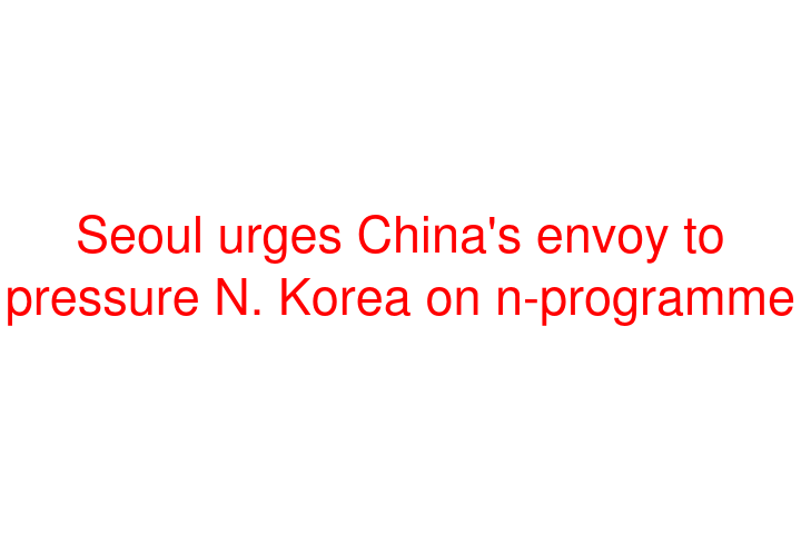 Seoul urges China's envoy to pressure N. Korea on n-programme