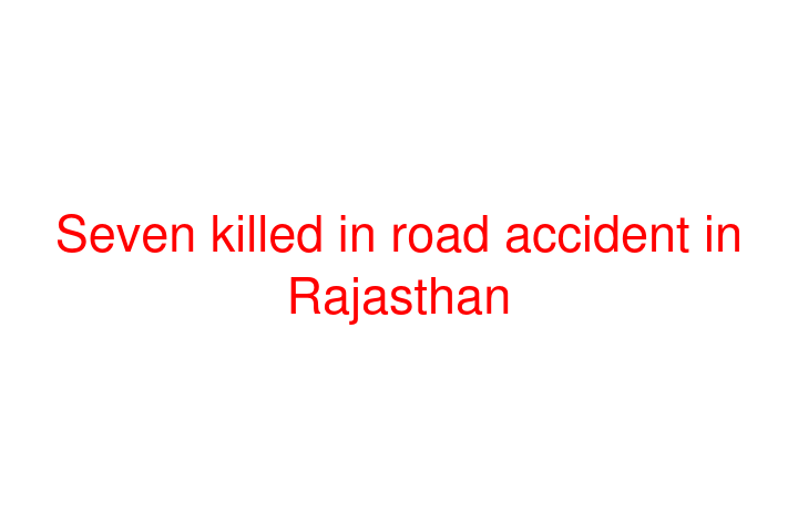 Seven killed in road accident in Rajasthan