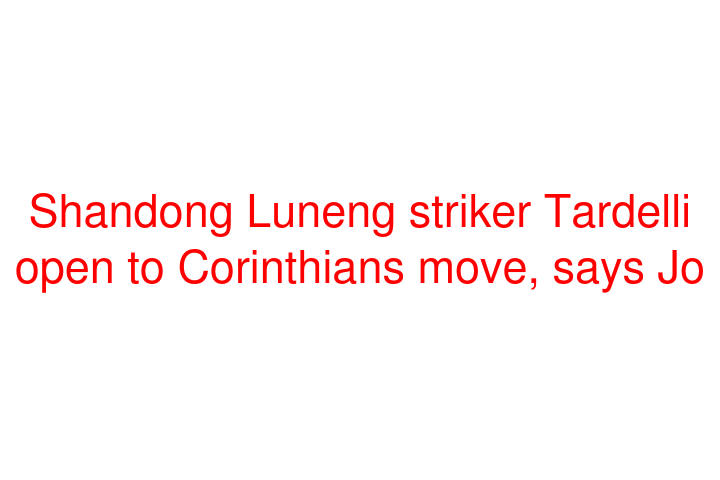 Shandong Luneng striker Tardelli open to Corinthians move, says Jo