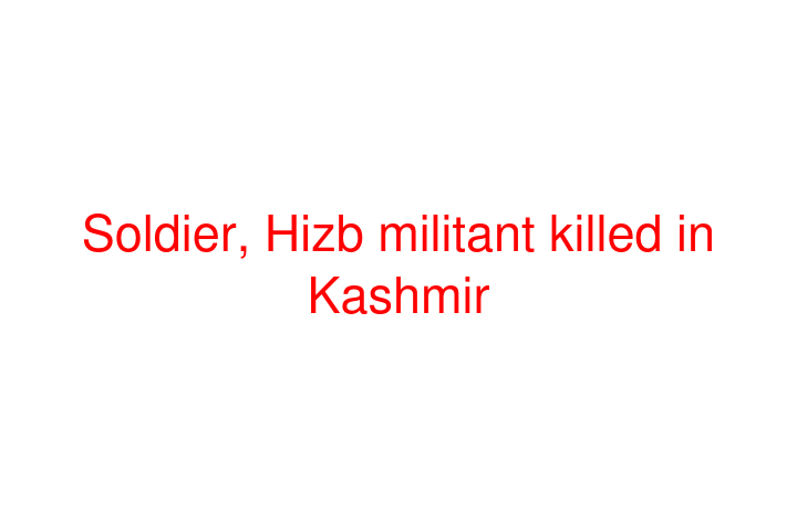 Soldier, Hizb militant killed in Kashmir