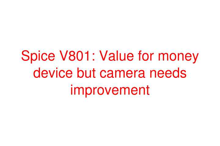 Spice V801: Value for money device but camera needs improvement (Tech Review)