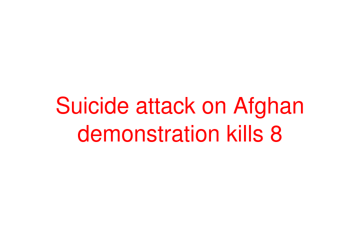 Suicide attack on Afghan demonstration kills 8