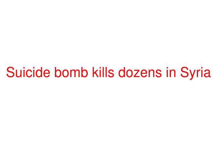 Suicide bomb kills dozens in Syria