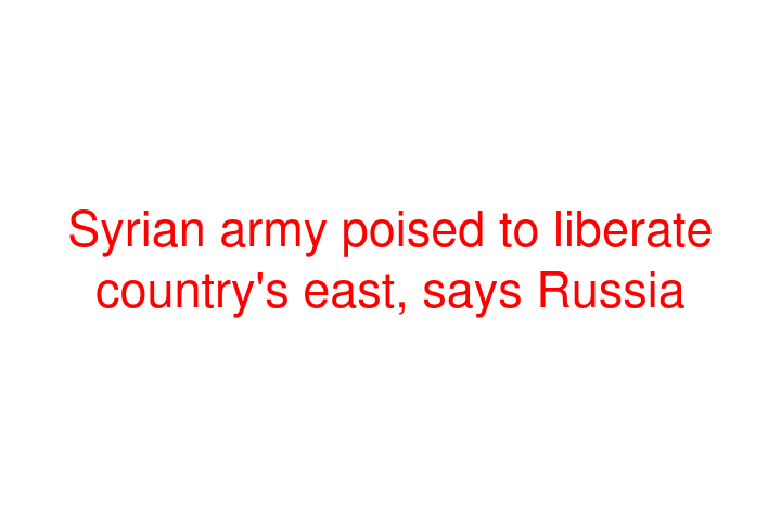 Syrian army poised to liberate country's east, says Russia