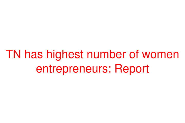 TN has highest number of women entrepreneurs: Report