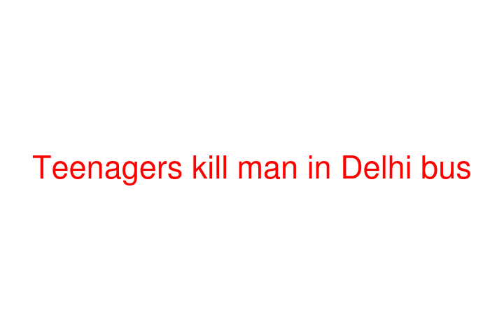 Teenagers kill man in Delhi bus