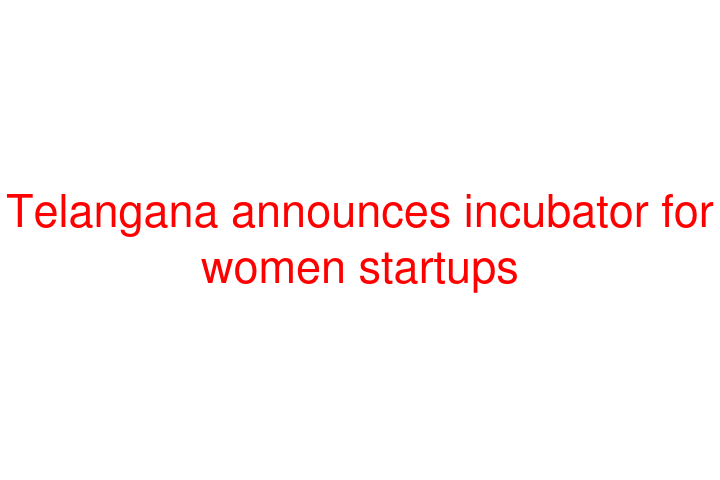 Telangana announces incubator for women startups