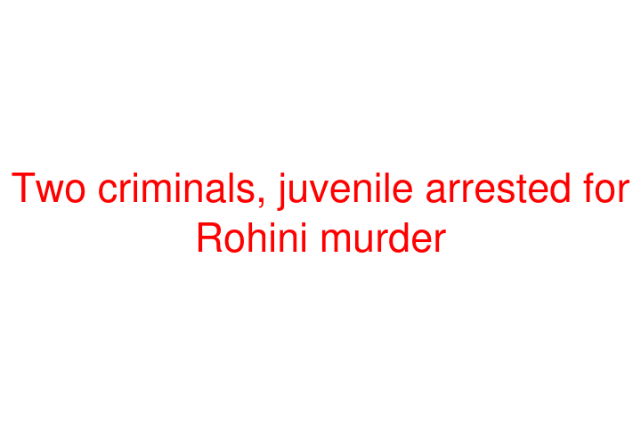 Two criminals, juvenile arrested for Rohini murder
