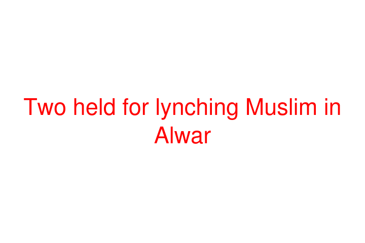 Two held for lynching Muslim in Alwar
