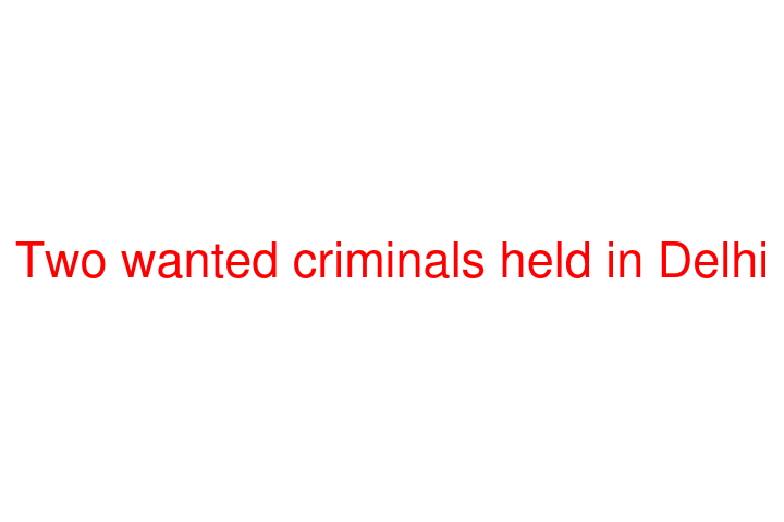 Two wanted criminals held in Delhi