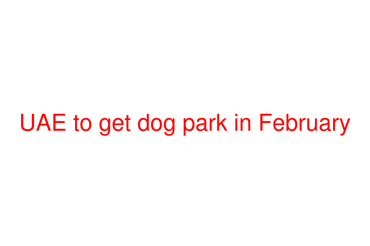 UAE to get dog park in February