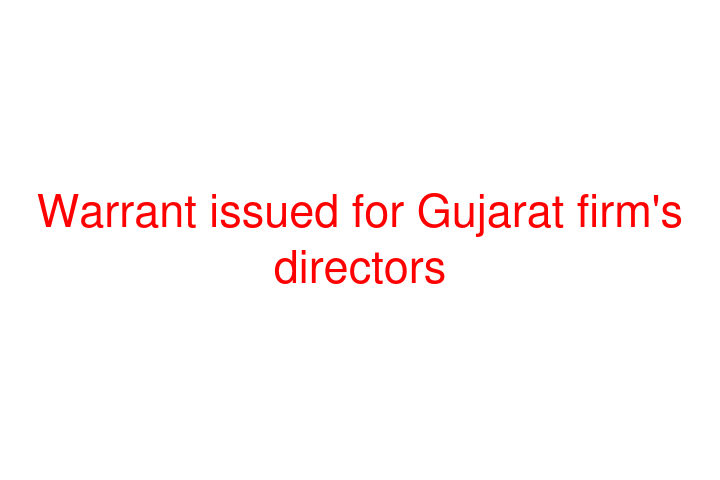 Warrant issued for Gujarat firm's directors