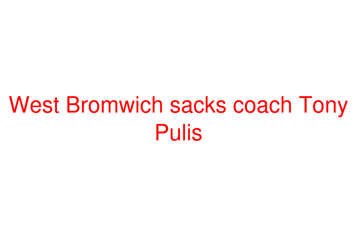 West Bromwich sacks coach Tony Pulis