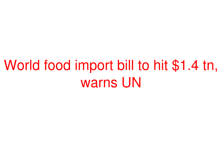 World food import bill to hit $1.4 tn, warns UN