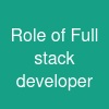 Role of Full stack developer