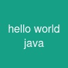 hello world java