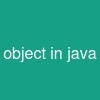 object in java
