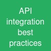 API integration best practices