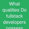 What qualities Do full-stack developers possess?